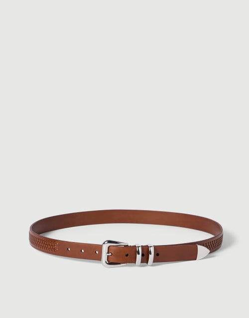 Belt with braided decoration Brown Man - Brunello Cucinelli
