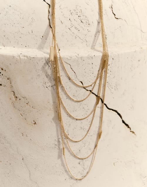 18k Gold necklace with 0.015ct Diamond Gold Woman - Brunello Cucinelli