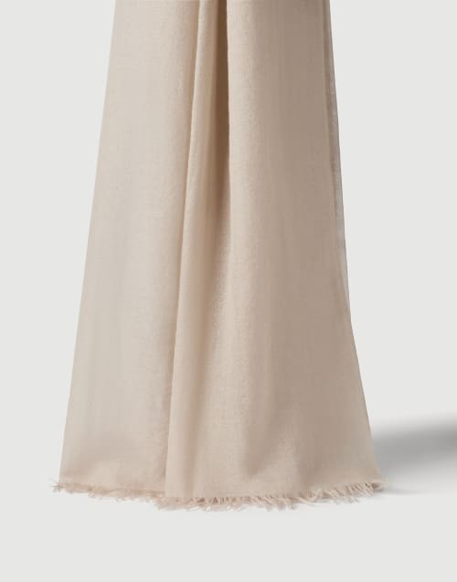 Écharpe en cachemire et soie Beige Femme - Brunello Cucinelli