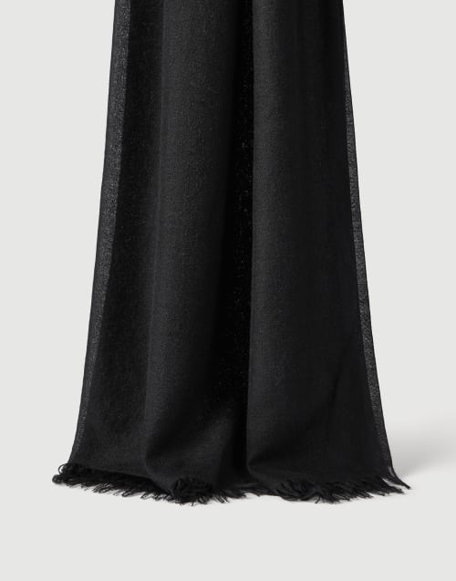 Écharpe en cachemire et soie Noir Femme - Brunello Cucinelli