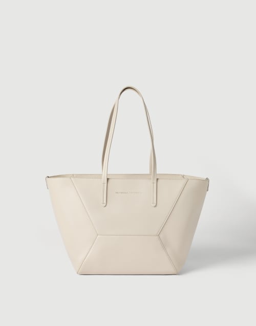 Calfskin small BC Duo bag Ivory Woman - Brunello Cucinelli