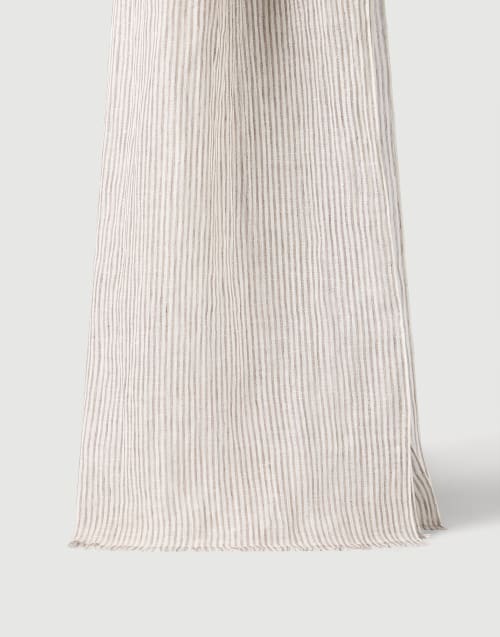 Sparkling striped linen scarf Panama Woman - Brunello Cucinelli