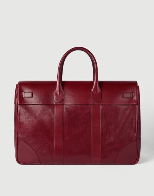 Calfskin country bag Terracotta Man - Brunello Cucinelli