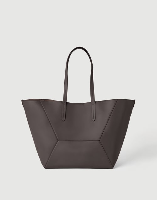 Calfskin BC Duo bag Dark Mahogany Woman - Brunello Cucinelli