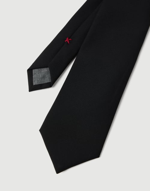 Cravatta Uomo Brunello Cucinelli Seta Raso – Stampa Geometrica 2 Toni Bronzo/Bianco