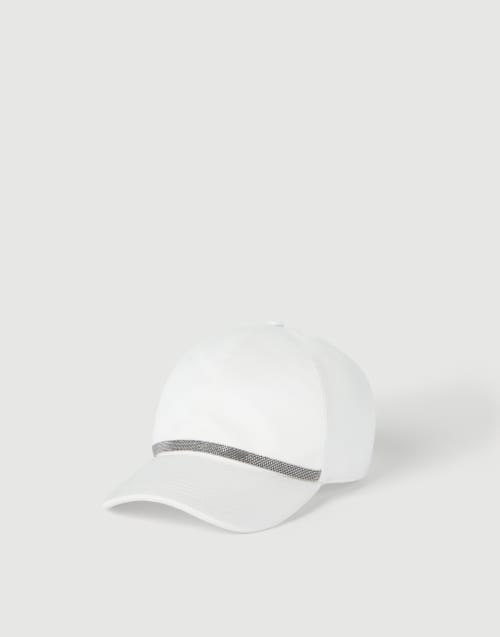 Baseball Cap with monili White Woman - Brunello Cucinelli