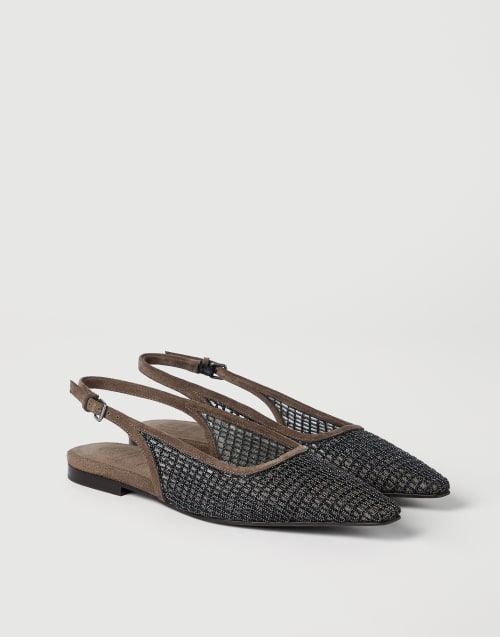 Suede slingback flats Brown Woman - Brunello Cucinelli