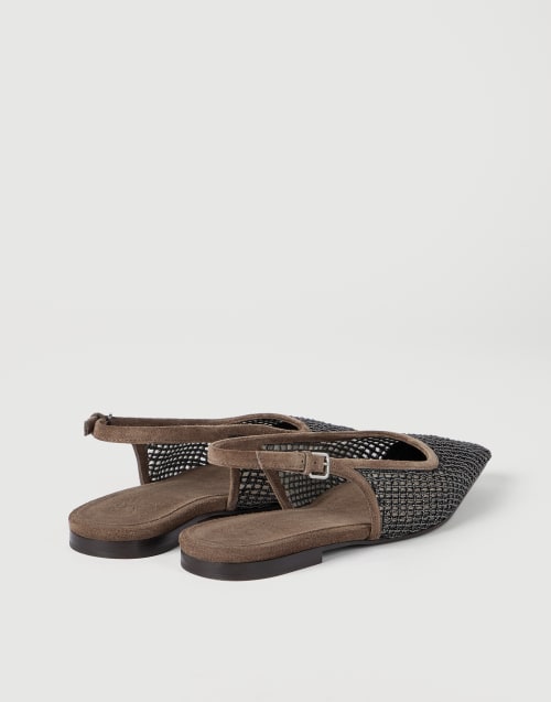Suede slingback flats Brown Woman - Brunello Cucinelli