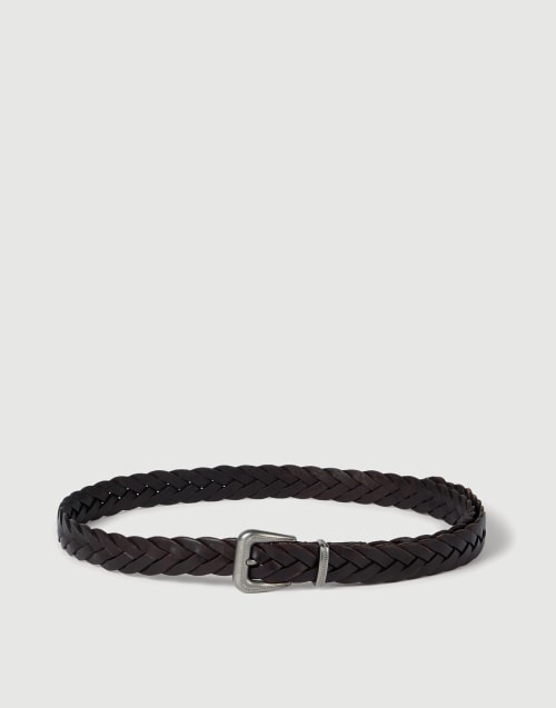 Braided belt Rust Brown Woman - Brunello Cucinelli