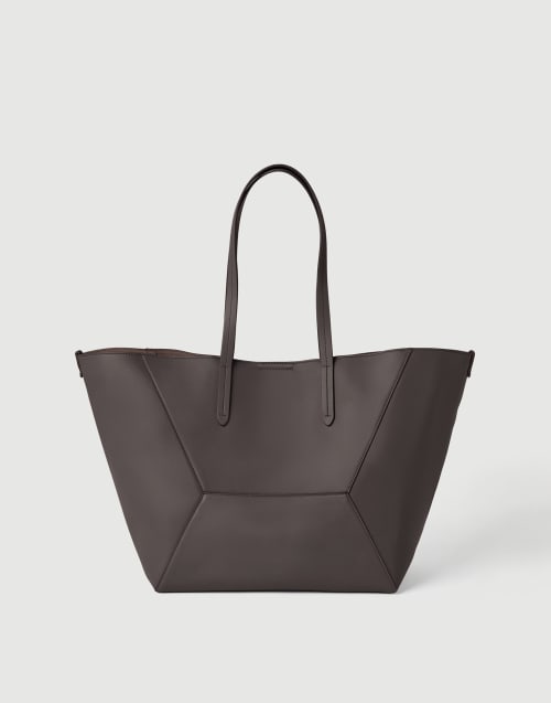 Borsa BC Duo in vitello Mogano Scuro Donna - Brunello Cucinelli