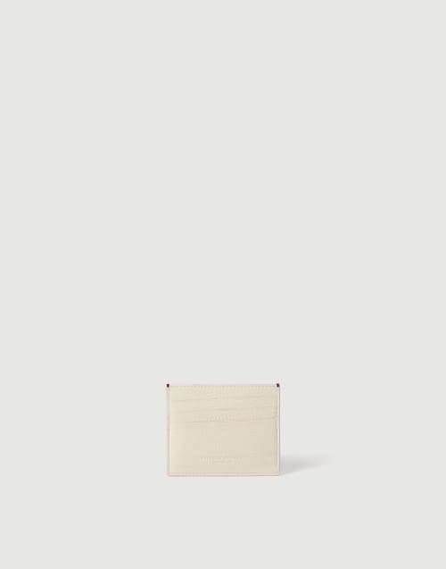 Calfskin card case Chalk Man - Brunello Cucinelli