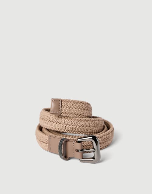 モニーレ付き ブレイデッドベルト ベージュ レディース - Brunello Cucinelli
