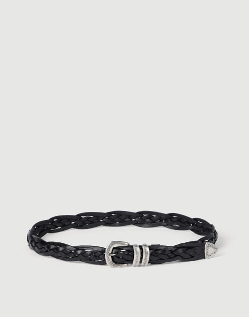 Braided calfskin belt Black Man - Brunello Cucinelli