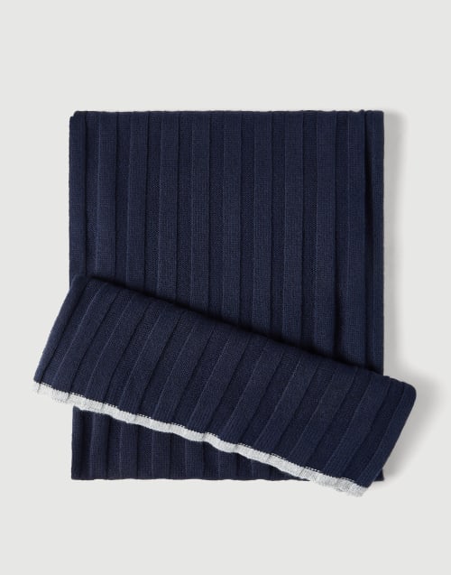 Vicuña knit scarf Blue Man - Brunello Cucinelli