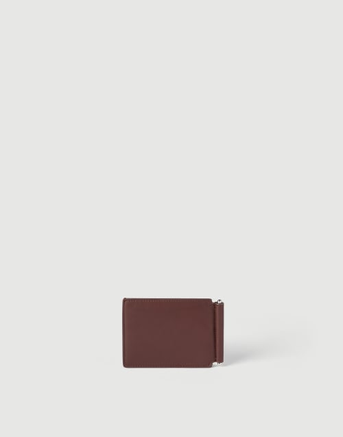 Calfskin money clip wallet Brown Man - Brunello Cucinelli