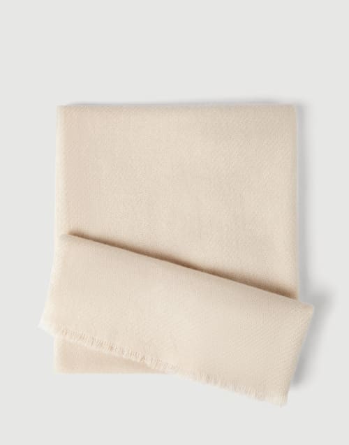 Cashmere diagonal scarf Sand Man - Brunello Cucinelli