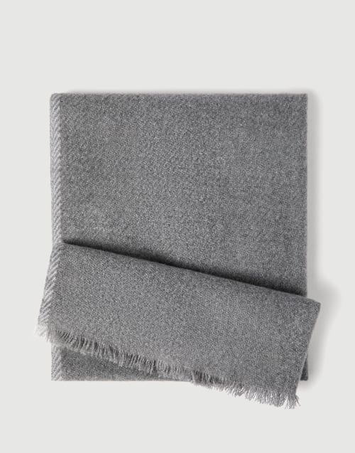 Cashmere diagonal scarf Medium Grey Man - Brunello Cucinelli