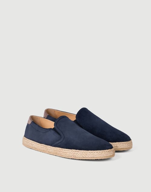 Suede slip-ons with rope insert Blue Man - Brunello Cucinelli