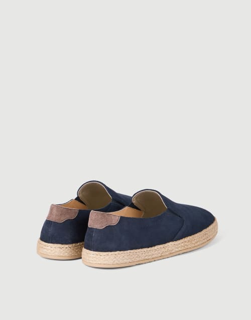 Suede slip-ons with rope insert Blue Man - Brunello Cucinelli