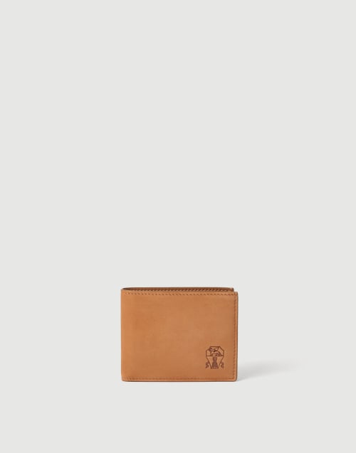 Nubuck wallet Cognac Man - Brunello Cucinelli
