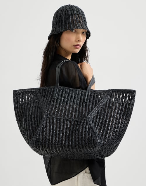 Techno raffia BC Duo bag Black Woman - Brunello Cucinelli