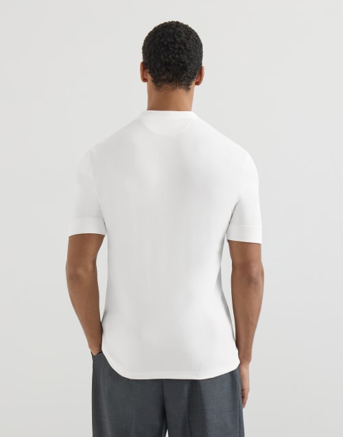 Henley collar T-shirt White Man - Brunello Cucinelli