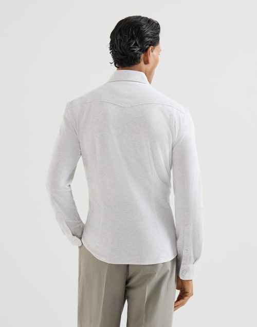 Camisa easy fit con canesú Guijarro Hombre - Brunello Cucinelli