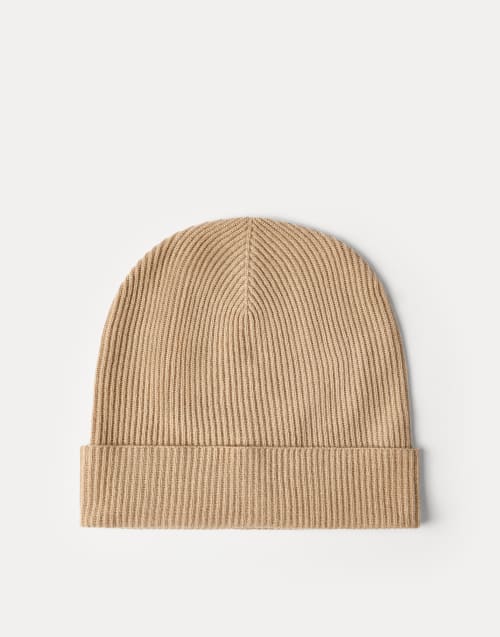 Vicuña knit beanie Beige Woman - Brunello Cucinelli