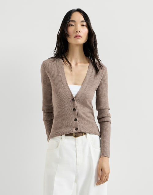 Cashmere cardigan Light Brown Woman - Brunello Cucinelli