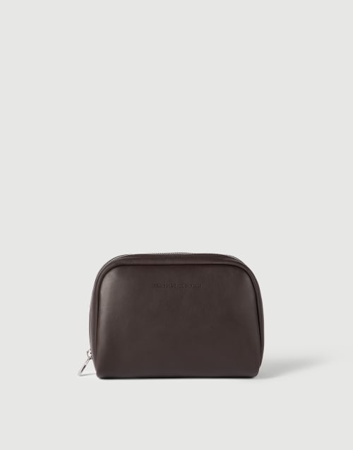 Calfskin beauty case Brown Man - Brunello Cucinelli