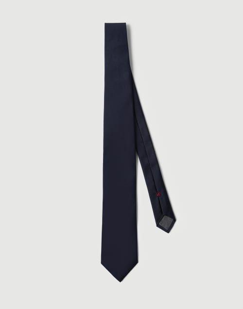 Silk twill tie Blue Man - Brunello Cucinelli