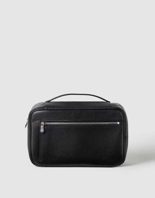 Grain leather beauty case Black Man - Brunello Cucinelli