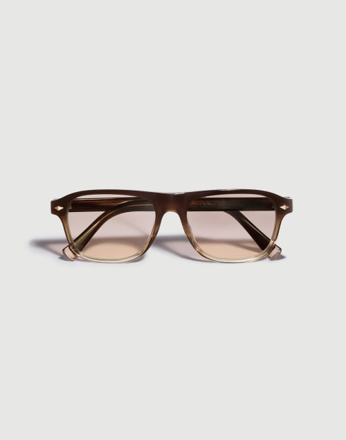 Rectangular acetate aperitif frame Brown Fade Eyewear - Brunello Cucinelli