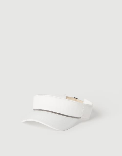 Nylon visor with shiny band White Woman - Brunello Cucinelli