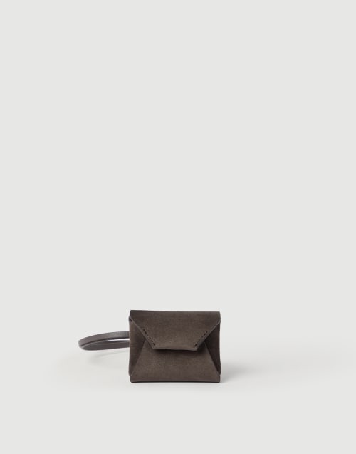 Suede bag charm Rust Brown Woman - Brunello Cucinelli