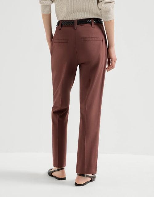 Pantalon Cigarette Bordeaux Femme - Brunello Cucinelli