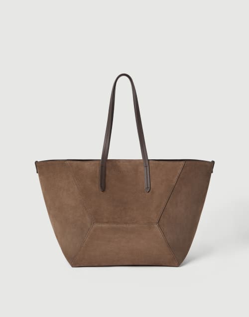 Suede BC Duo bag Bark Woman - Brunello Cucinelli