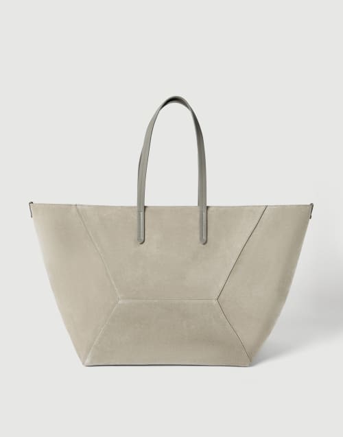 Suede large BC Duo bag Khaki Woman - Brunello Cucinelli