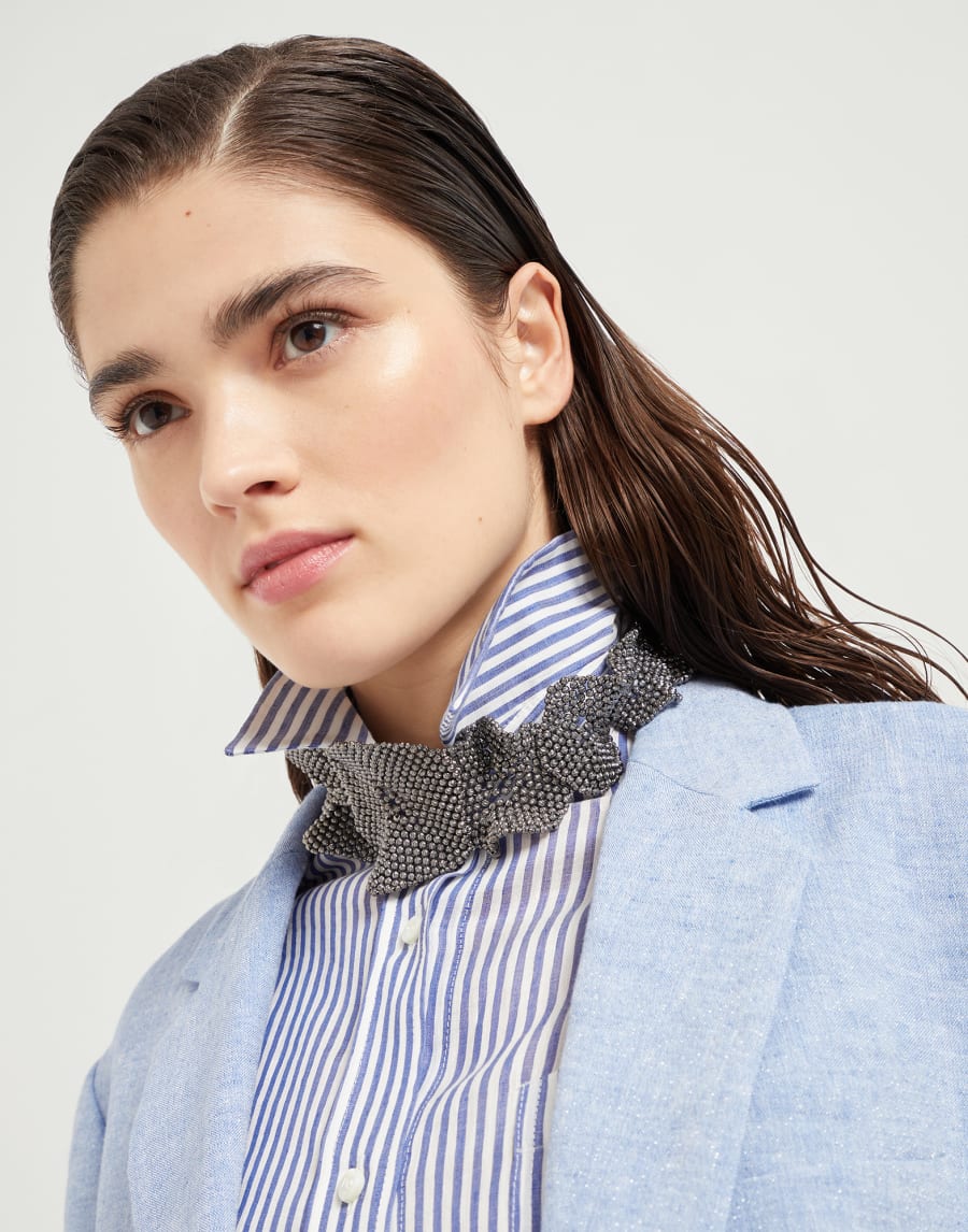 Flower Sculptured choker Lignite Grey Woman - Brunello Cucinelli