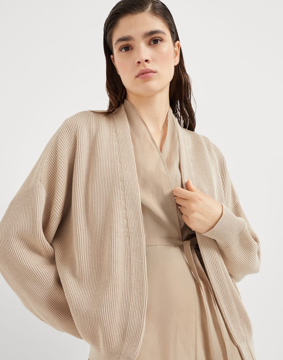 Cardigan Layered con monile Biscotto Donna - Brunello Cucinelli