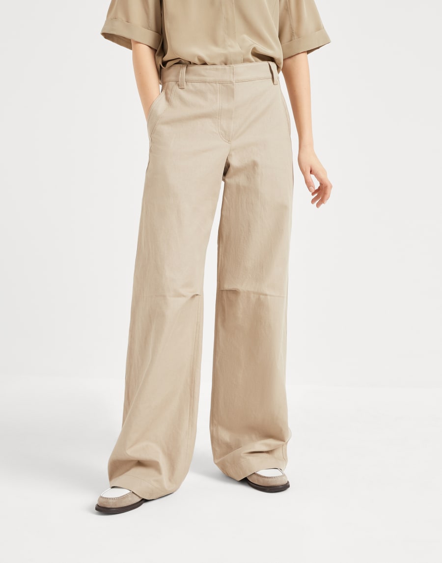 Брюки Ergonomic Loose Бежевый Женщина - Brunello Cucinelli