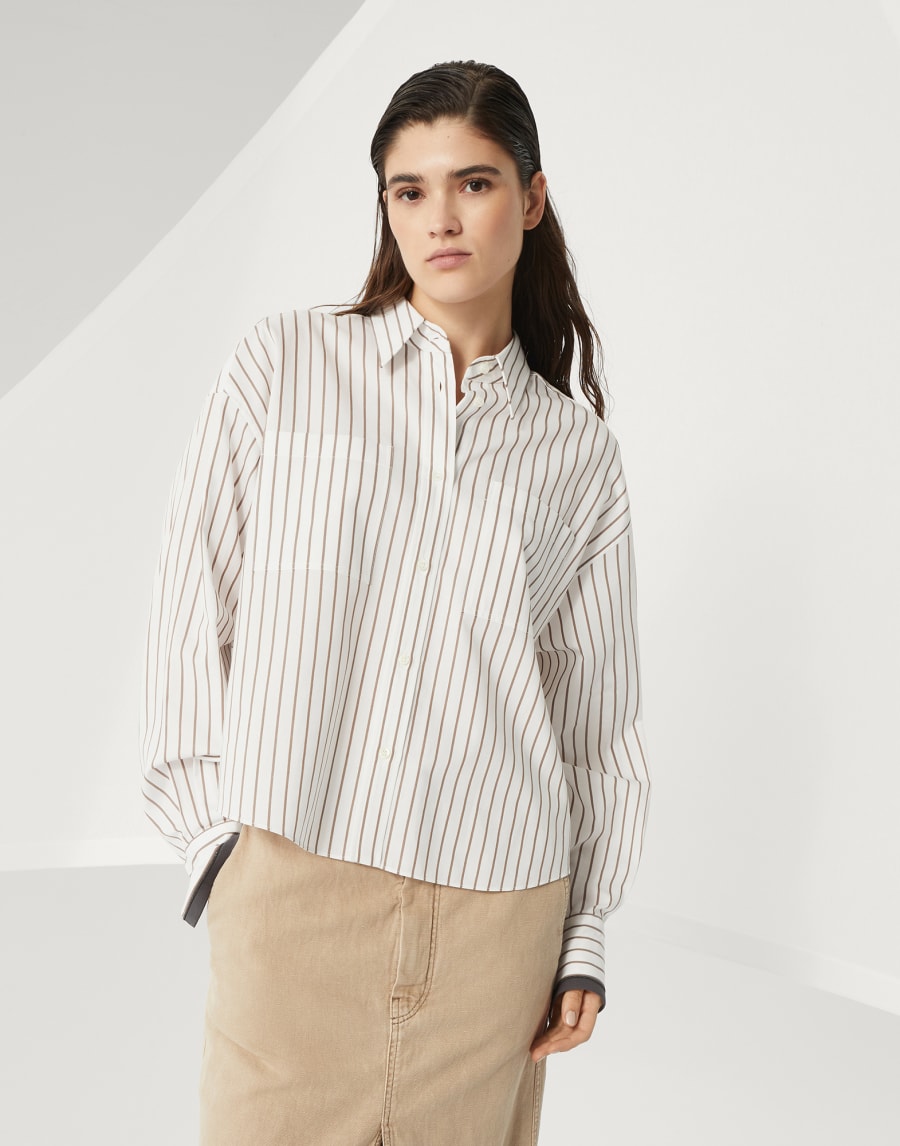 Camicia con monile Tabacco Donna - Brunello Cucinelli