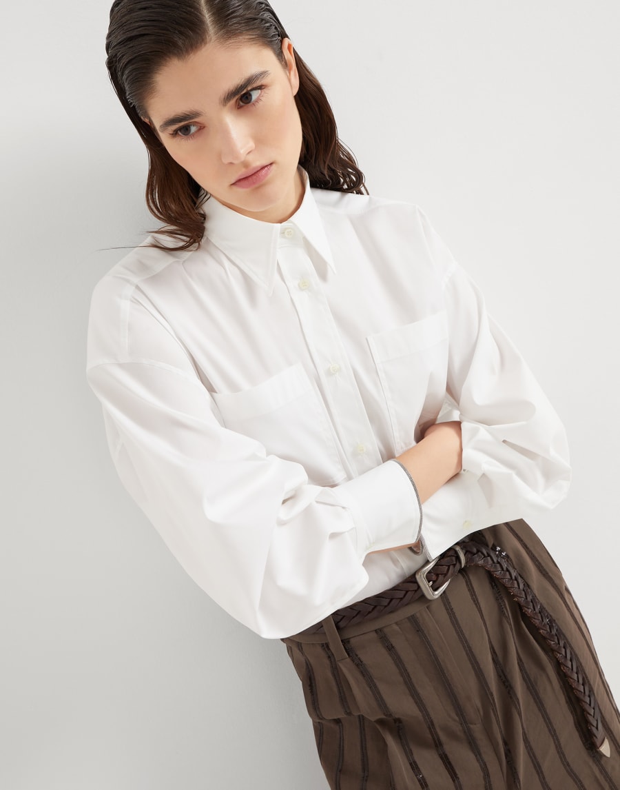 Shirt with monili White Woman - Brunello Cucinelli
