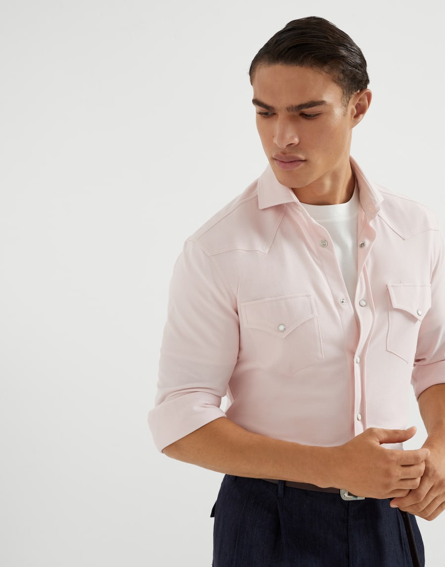 Piqué shirt Pink Man - Brunello Cucinelli