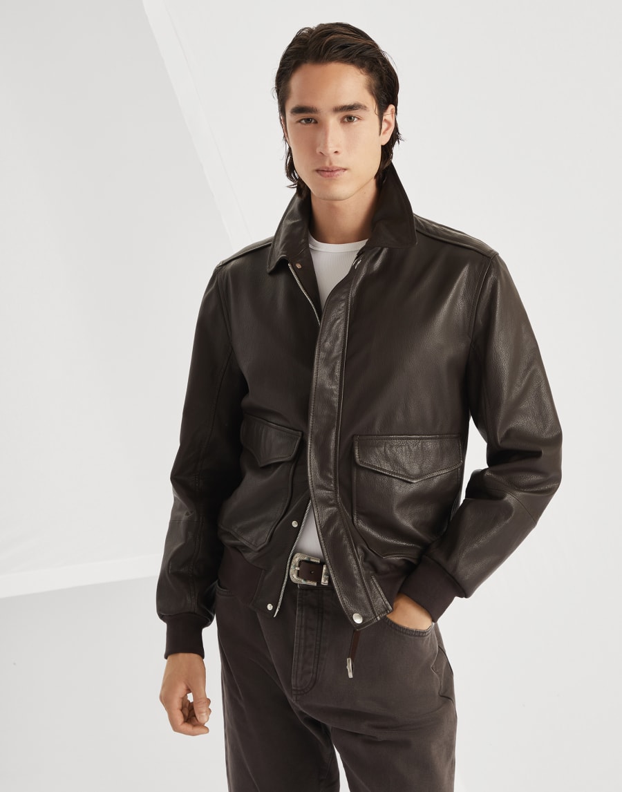 空军服式短夹克 棕色 男款 - Brunello Cucinelli