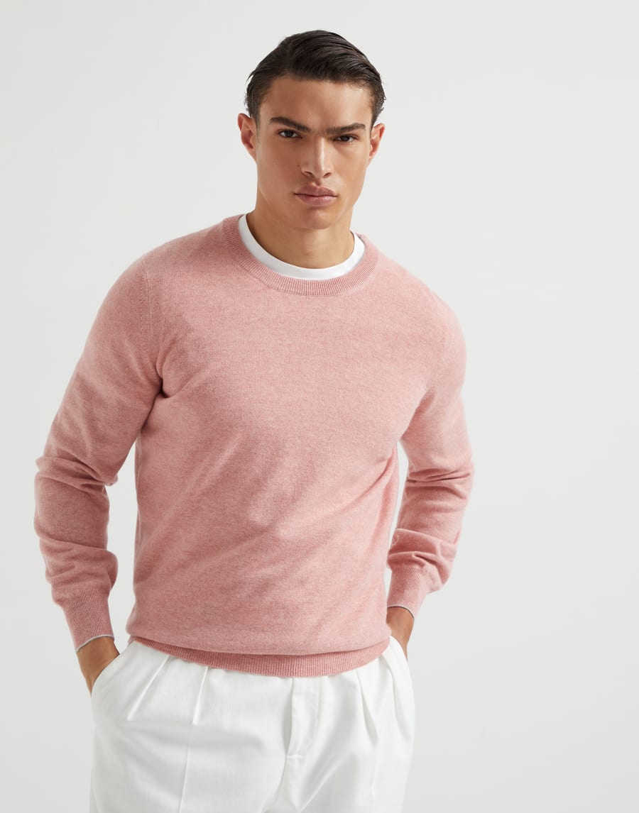 Pullover aus Kaschmir Grapfruit-Rosa Herren - Brunello Cucinelli