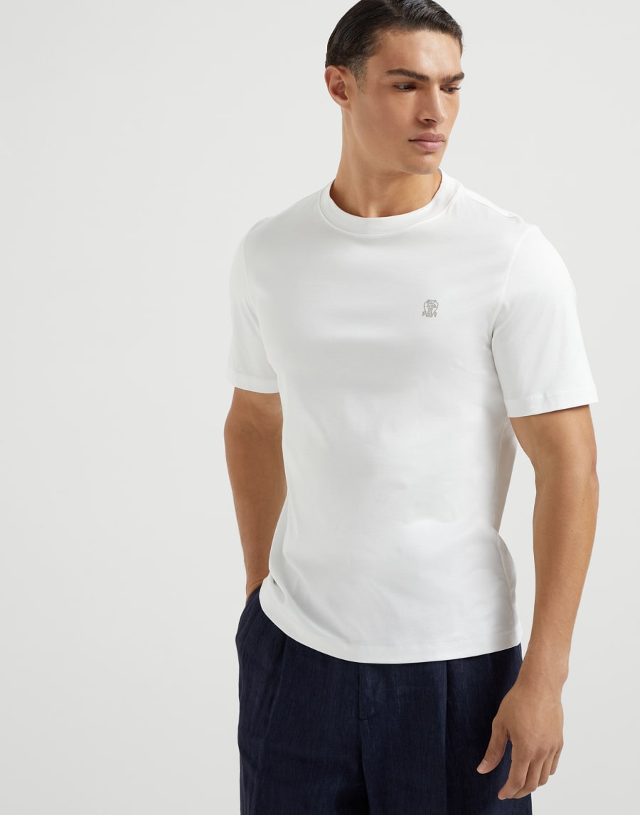 Crew-neck T-shirt Off-White Man - Brunello Cucinelli
