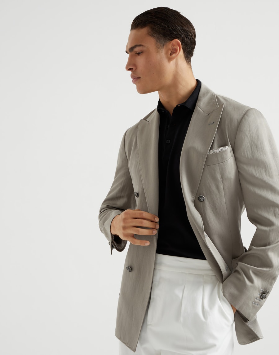 Lightweight knit Polo Black Man - Brunello Cucinelli