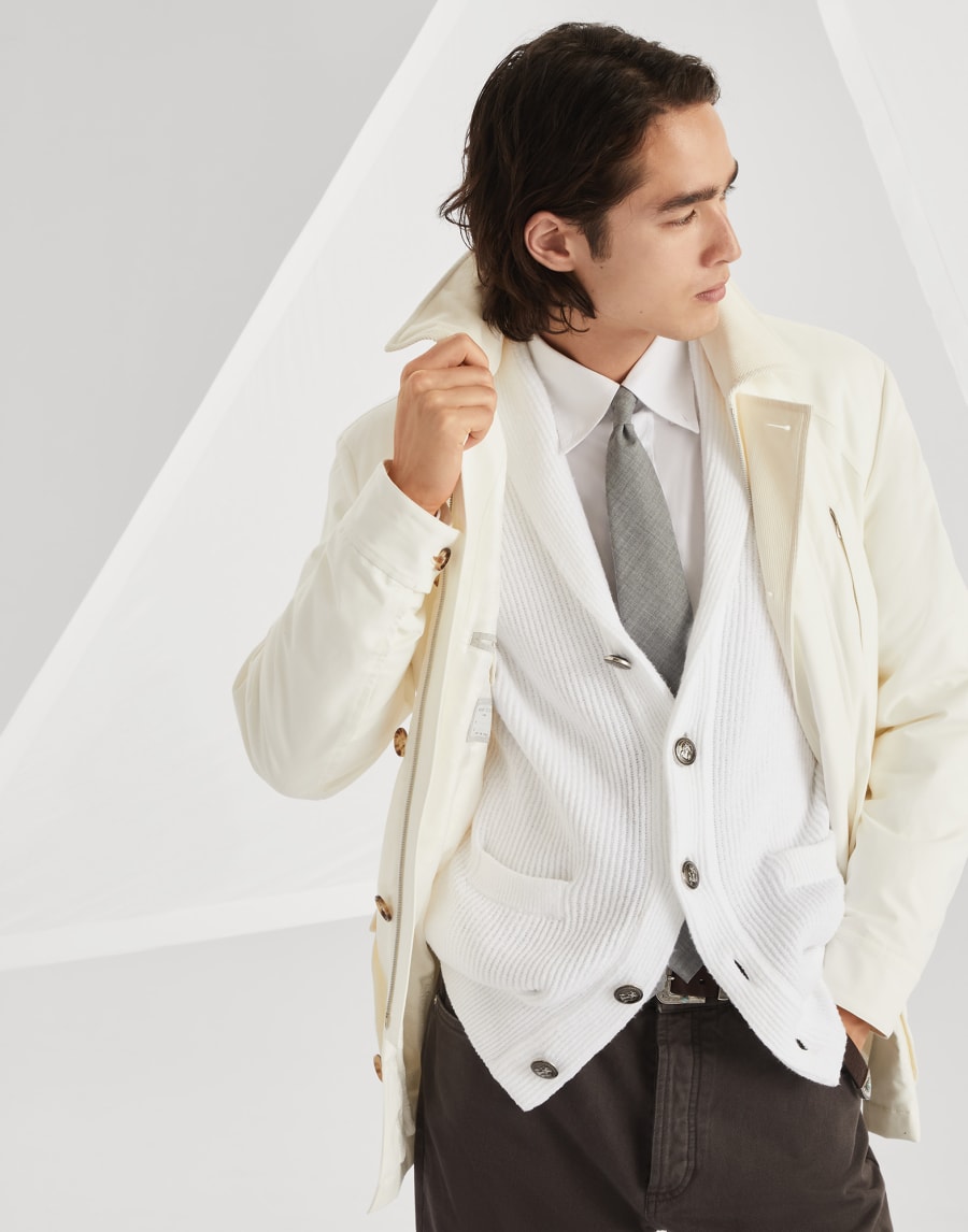 Водоотталкивающая парка Белый с Сероватым Оттенком Мужчина - Brunello Cucinelli