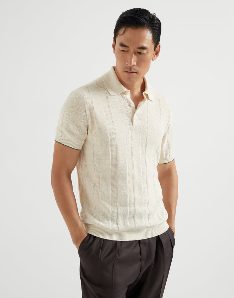 Polo in maglia a coste Corda Uomo - Brunello Cucinelli